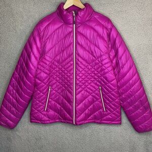 Tek Gear Warm Tek Nylon Puffer Coat Womens XXL Raspberry PInk Fuschia 2XL
